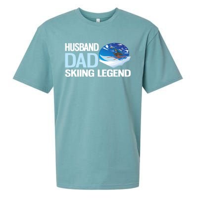 Funny Alpine Skiing Husband Dad Skiing Legend Gift Sueded Cloud Jersey T-Shirt