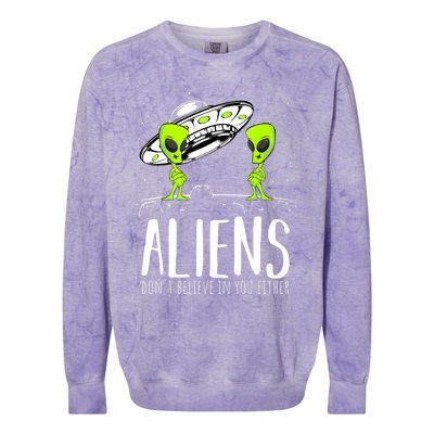 Funny Aliens Space Planets Stars Science Fans Lover Colorblast Crewneck Sweatshirt