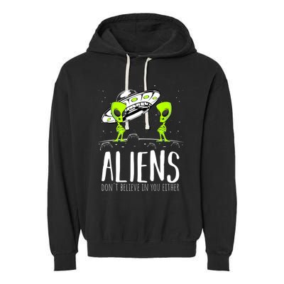 Funny Aliens Space Planets Stars Science Fans Lover Garment-Dyed Fleece Hoodie