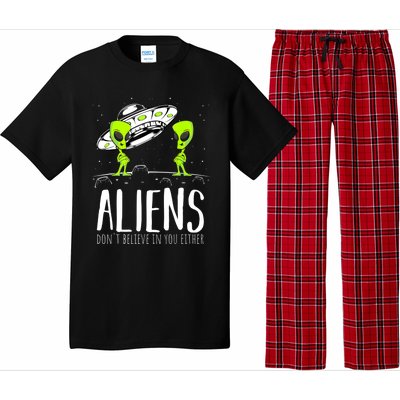 Funny Aliens Space Planets Stars Science Fans Lover Pajama Set