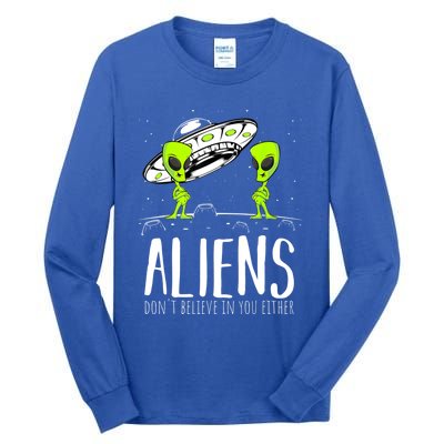 Funny Aliens Space Planets Stars Science Fans Lover Tall Long Sleeve T-Shirt