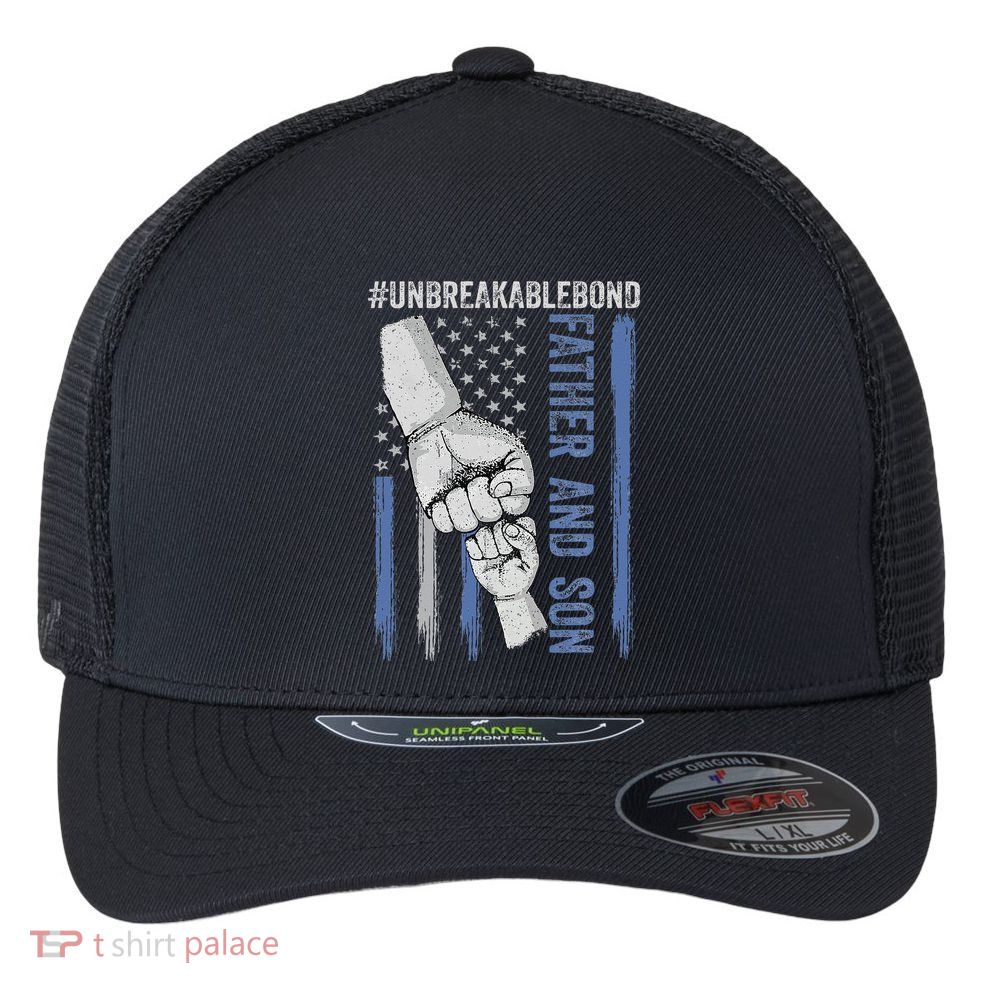 Father and Son Unbreakable Bond Father Day Gifts Flexfit Unipanel Trucker Cap
