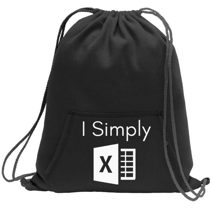 Funny Accountant Spreadsheet I Simply Excel Green Sweatshirt Cinch Pack Bag