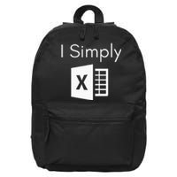 Funny Accountant Spreadsheet I Simply Excel Green 16 in Basic Backpack