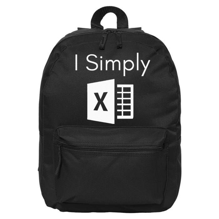 Funny Accountant Spreadsheet I Simply Excel Green 16 in Basic Backpack