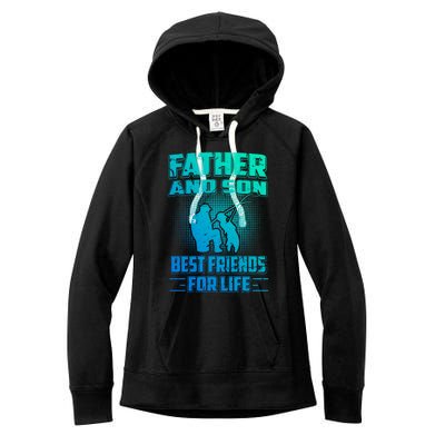 Father And Son Best Friends For Life Fishing Fathers Day Cool Gift Women's Fleece Hoodie