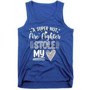 Funny A Super Hot Fire Fighter Stole My Heart Valentines Gift Tank Top