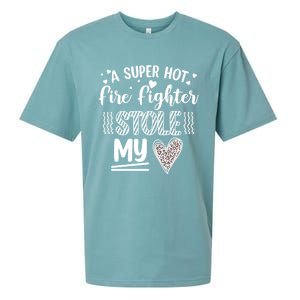 Funny A Super Hot Fire Fighter Stole My Heart Valentines Gift Sueded Cloud Jersey T-Shirt