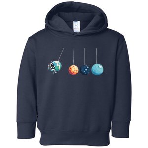 Funny Astronaut Swing Planets Space Newtons Cradle Pendulum Toddler Hoodie