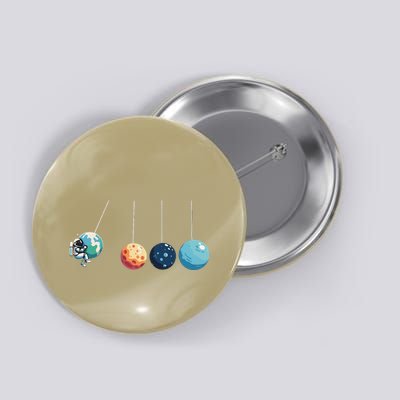 Funny Astronaut Swing Planets Space Newtons Cradle Pendulum Button