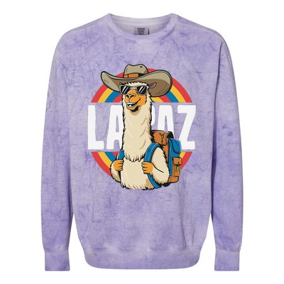 Funny Alpaca South America Traveler Bolivia La Paz Colorblast Crewneck Sweatshirt