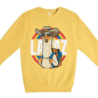 Funny Alpaca South America Traveler Bolivia La Paz Premium Crewneck Sweatshirt