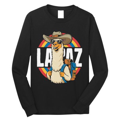 Funny Alpaca South America Traveler Bolivia La Paz Long Sleeve Shirt