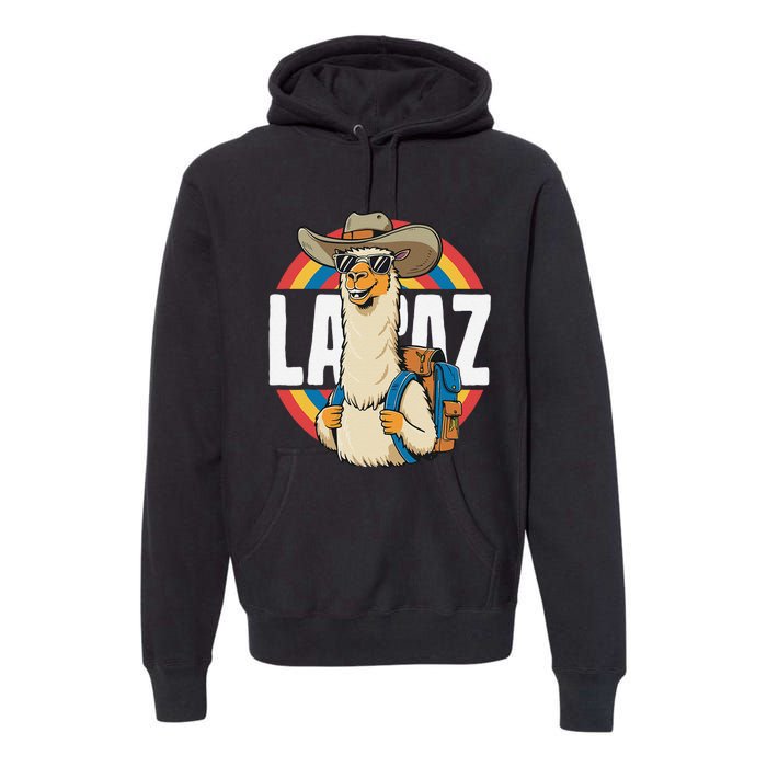 Funny Alpaca South America Traveler Bolivia La Paz Premium Hoodie