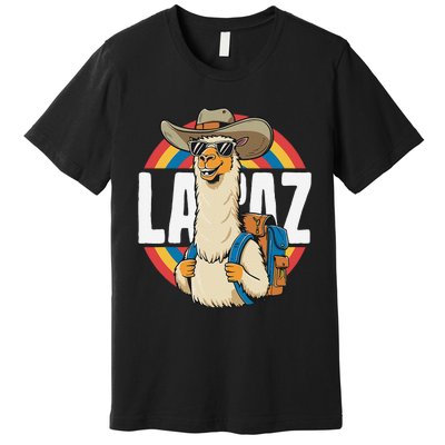 Funny Alpaca South America Traveler Bolivia La Paz Premium T-Shirt