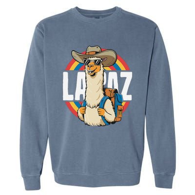 Funny Alpaca South America Traveler Bolivia La Paz Garment-Dyed Sweatshirt