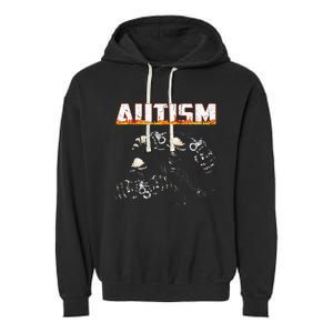 Funny Autism Skeleton Meme Halloween Costume Spooky Season Garment-Dyed Fleece Hoodie