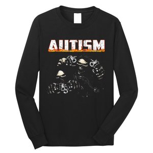 Funny Autism Skeleton Meme Halloween Costume Spooky Season Long Sleeve Shirt