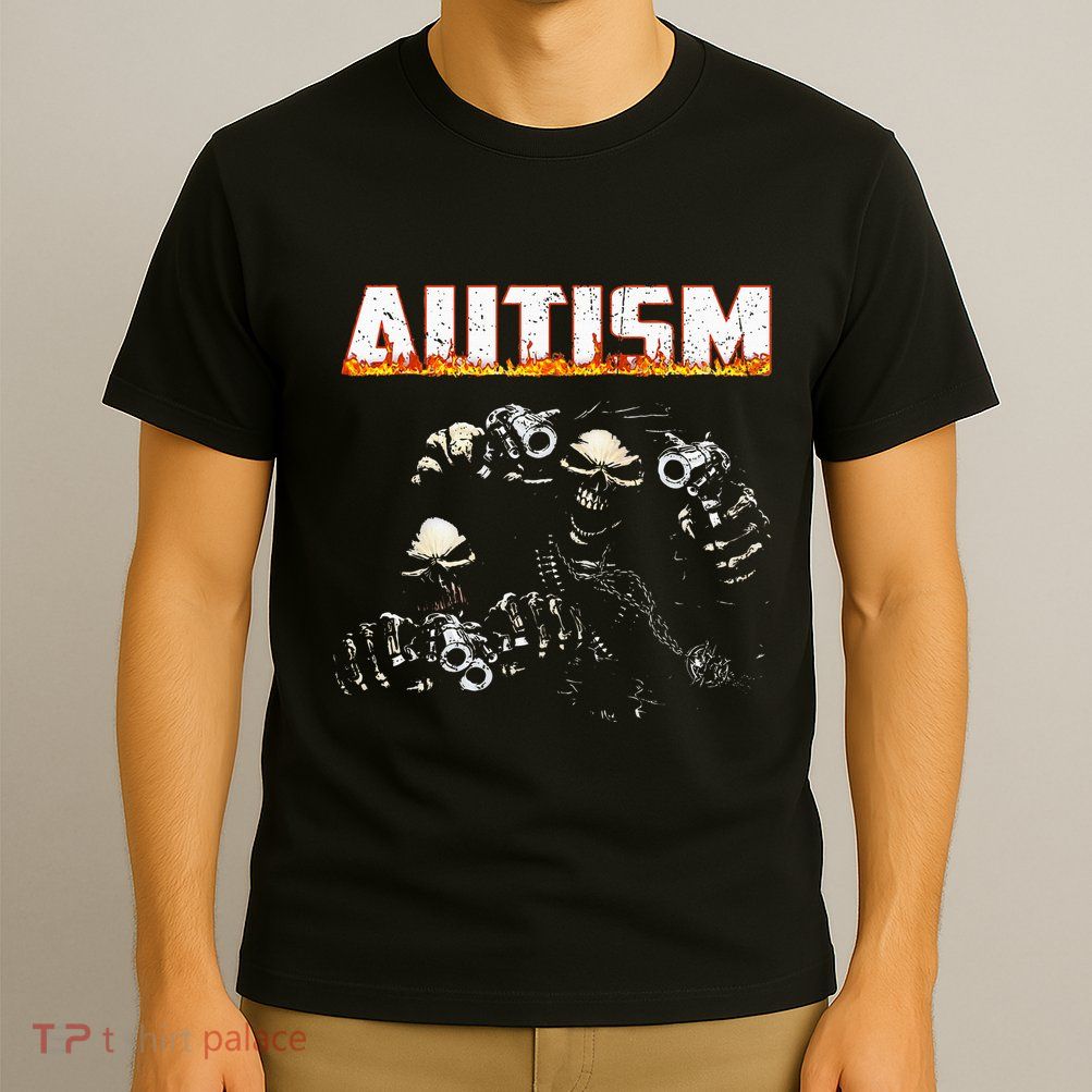 Funny Autism Skeleton Meme Halloween Costume Spooky Season T-Shirt