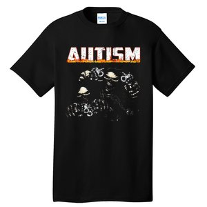 Funny Autism Skeleton Meme Halloween Costume Spooky Season Tall T-Shirt