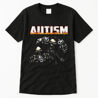 Funny Autism Skeleton Meme Halloween Costume Spooky Season Tall T-Shirt