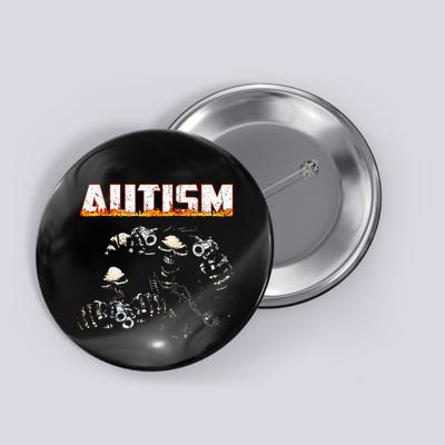 Funny Autism Skeleton Meme Halloween Costume Spooky Season Button