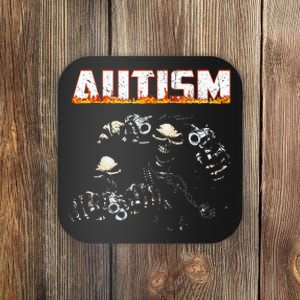 Funny Autism Skeleton Meme Halloween Costume Spooky Season Coaster