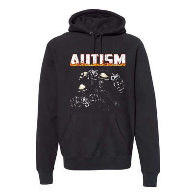 Funny Autism Skeleton Meme Halloween Costume Spooky Season Premium Hoodie