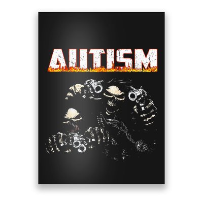 Funny Autism Skeleton Meme Halloween Costume Spooky Season Poster
