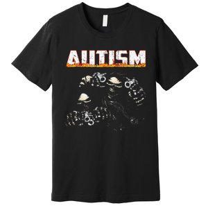 Funny Autism Skeleton Meme Halloween Costume Spooky Season Premium T-Shirt