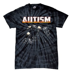 Funny Autism Skeleton Meme Halloween Costume Spooky Season Tie-Dye T-Shirt