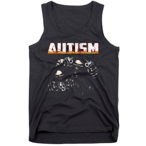 Funny Autism Skeleton Meme Halloween Costume Spooky Season Tank Top