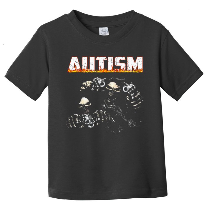 Funny Autism Skeleton Meme Halloween Costume Spooky Season Toddler T-Shirt