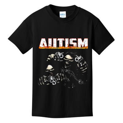 Funny Autism Skeleton Meme Halloween Costume Spooky Season Kids T-Shirt