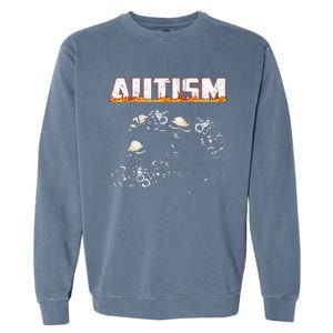 Funny Autism Skeleton Meme Halloween Costume Spooky Season Garment-Dyed Sweatshirt