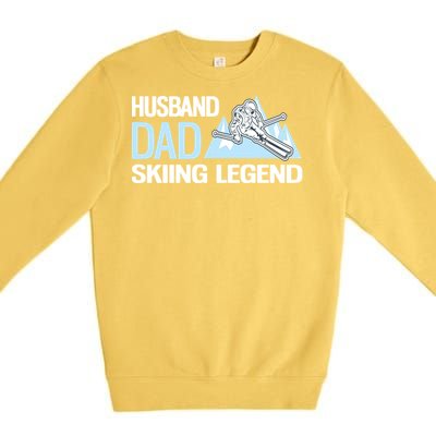 Funny Alpine Skiing Husband Dad Skiing Legend Gift Premium Crewneck Sweatshirt