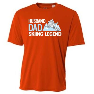 Funny Alpine Skiing Husband Dad Skiing Legend Gift Cooling Performance Crew T-Shirt