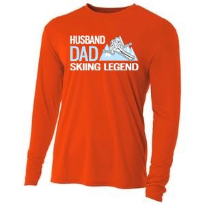 Funny Alpine Skiing Husband Dad Skiing Legend Gift Cooling Performance Long Sleeve Crew