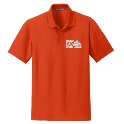 Funny Alpine Skiing Husband Dad Skiing Legend Gift Dry Zone Grid Polo