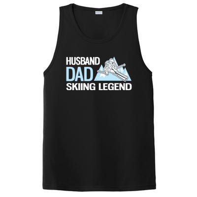 Funny Alpine Skiing Husband Dad Skiing Legend Gift PosiCharge Competitor Tank