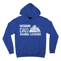 Funny Alpine Skiing Husband Dad Skiing Legend Gift Hoodie