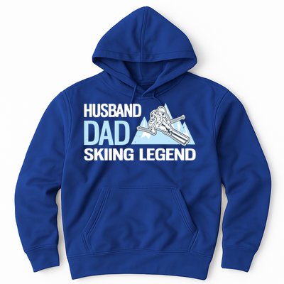 Funny Alpine Skiing Husband Dad Skiing Legend Gift Hoodie