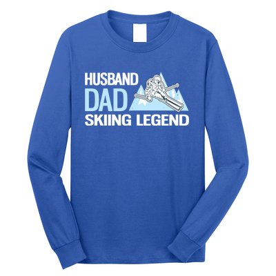 Funny Alpine Skiing Husband Dad Skiing Legend Gift Long Sleeve Shirt