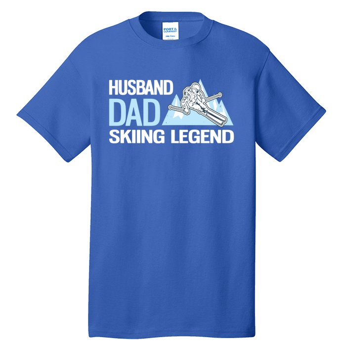 Funny Alpine Skiing Husband Dad Skiing Legend Gift Tall T-Shirt