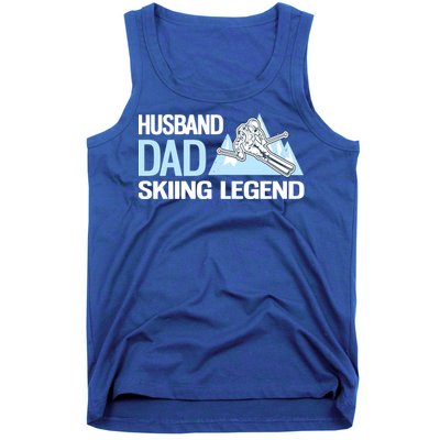 Funny Alpine Skiing Husband Dad Skiing Legend Gift Tank Top