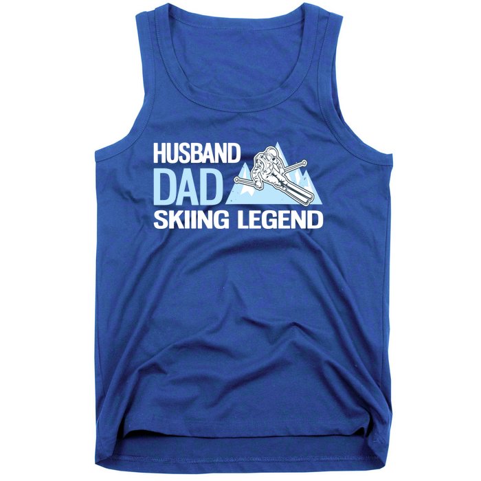 Funny Alpine Skiing Husband Dad Skiing Legend Gift Tank Top