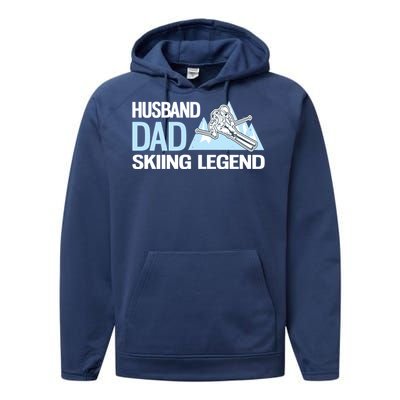 Funny Alpine Skiing Husband Dad Skiing Legend Gift Performance Fleece Hoodie