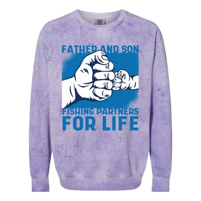 Father And Son Fishing Partners For Life Funny Gift Colorblast Crewneck Sweatshirt