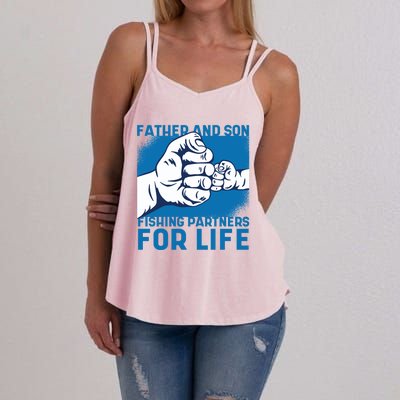 Father And Son Fishing Partners For Life Funny Gift Women's Strappy Tank