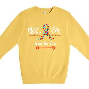 Funny Autism Saying Rizz Em With The Tism Gift Premium Crewneck Sweatshirt